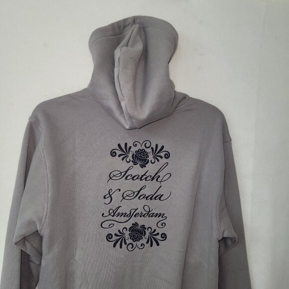 Scotch & Soda Sweatshirt Mens M‎ Asphalt Relaxed Fit Fleece Graphic Hoodie New - Picture 10 of 14